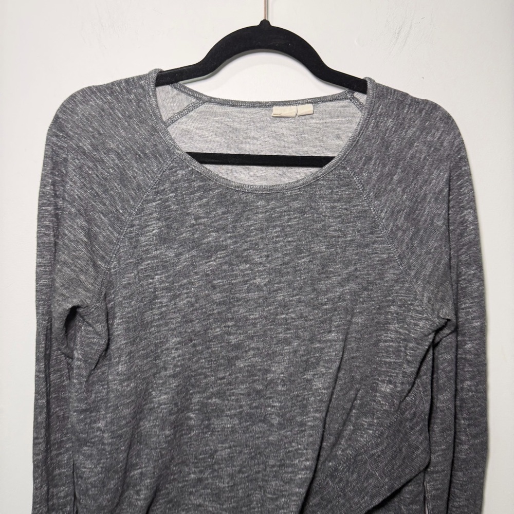 Tentree women’s Charcoal Grey Wrap Hem sustainable cotton Long Sleeve Top Size S - Picture 2 of 11